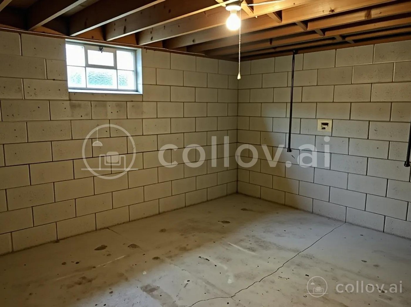 Basement after decluttering with Collov.