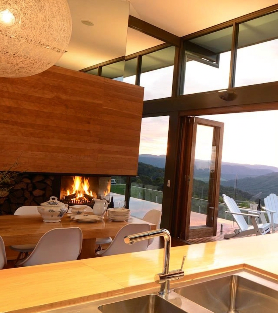 VisuGenie fireplace-fire result for the same room photo.
