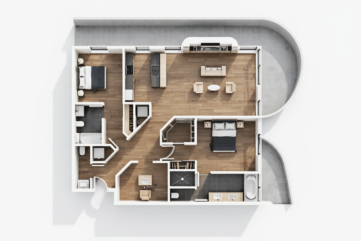 VisuGenie floor-plan visualization based on the same source sketch.